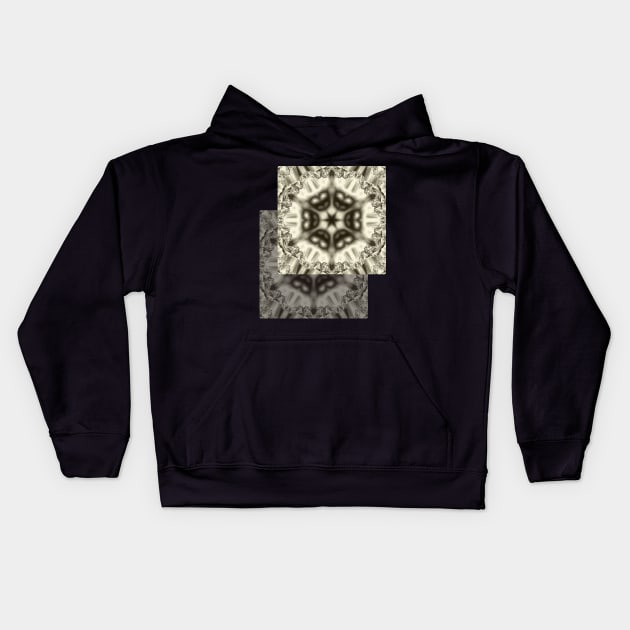 Sepia jewelled kaleidoscope splendor Kids Hoodie by hereswendy